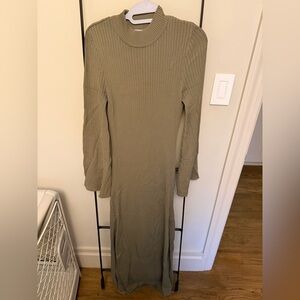 Line & Dot Olive Green Ribbed Dress